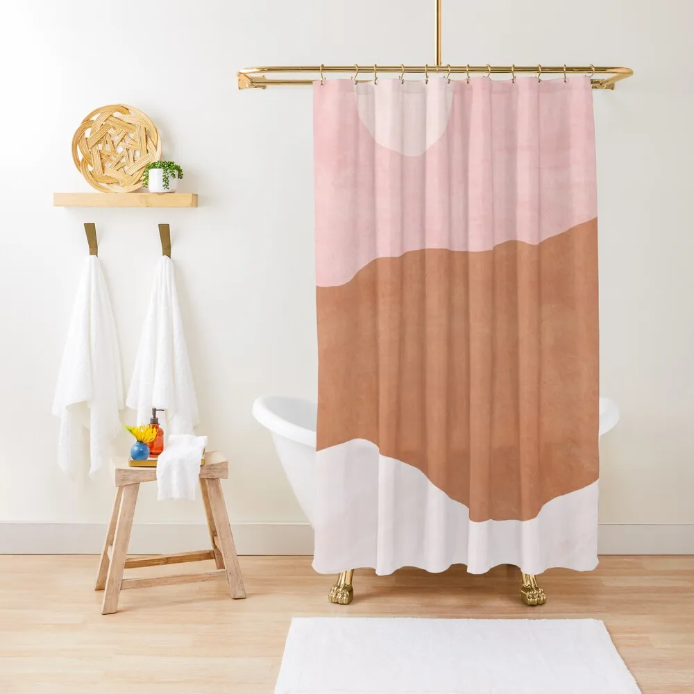 

Pink watercolor mountain landscape Shower Curtain Luxury Bathroom Cover Window Bathroom For Shower Curtain