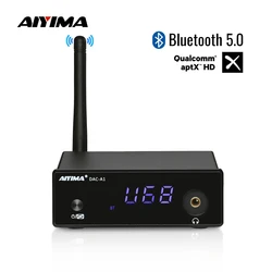 AIYIMA DAC-A1 Mini sauna téléphone Amplificateur ES9018Q2M Bluetooth 5.0 Décodeur Coaxial Optique USB Radiateur APTX-HD Linux Télécommande