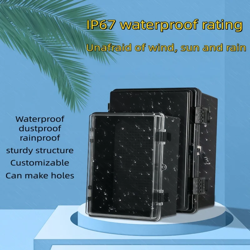 IP67 Waterproof Outdoor Electrical Junction Box ABS Plastic Distribution Enclosure Transparent Cover Wall Pole Mount view 2