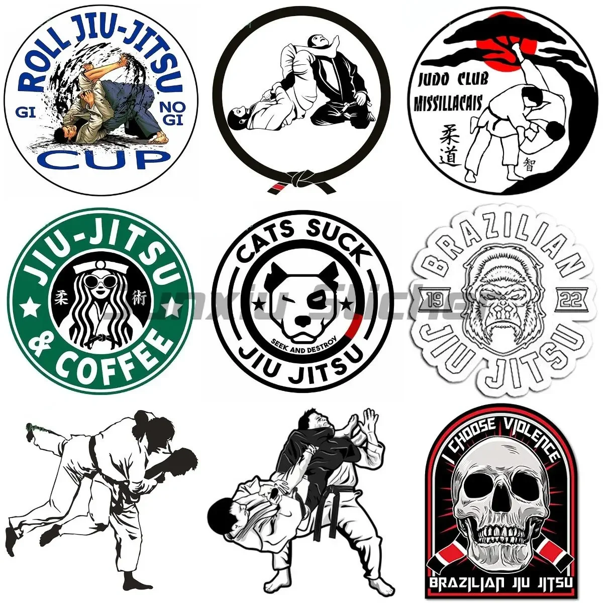 

Brazilian Jiu Jitsu BJJ Bumper Sticker Decal for Cars, Cups, Laptops, Coolers, Tumblers, and Phones Decor Decal Car Accessories