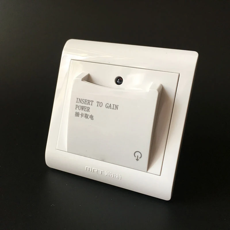 Hotel Energy Saving Switch 86 Type Magnetic Card Insert For Power 8800W 40A Three Line With 15s Delay Power Socket