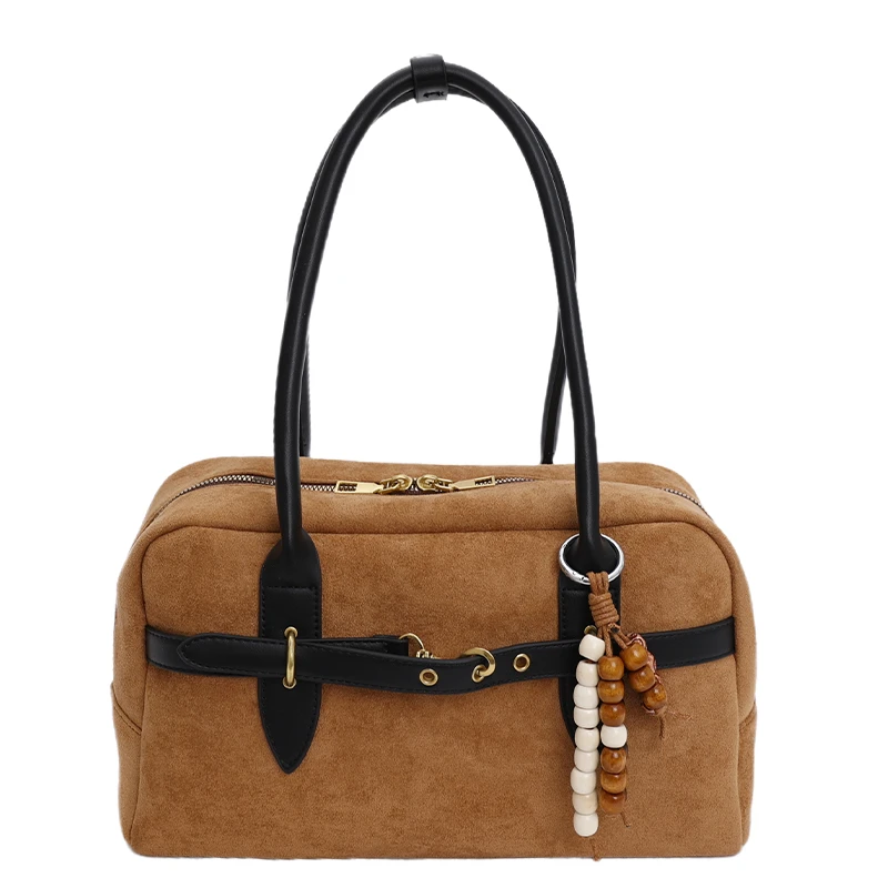 

Vintage Matte Faux Suede Single-shoulder Bag Autumn/winter 2025 Luxury Designer Women Versatile Underarm Bag Handbags and Purses