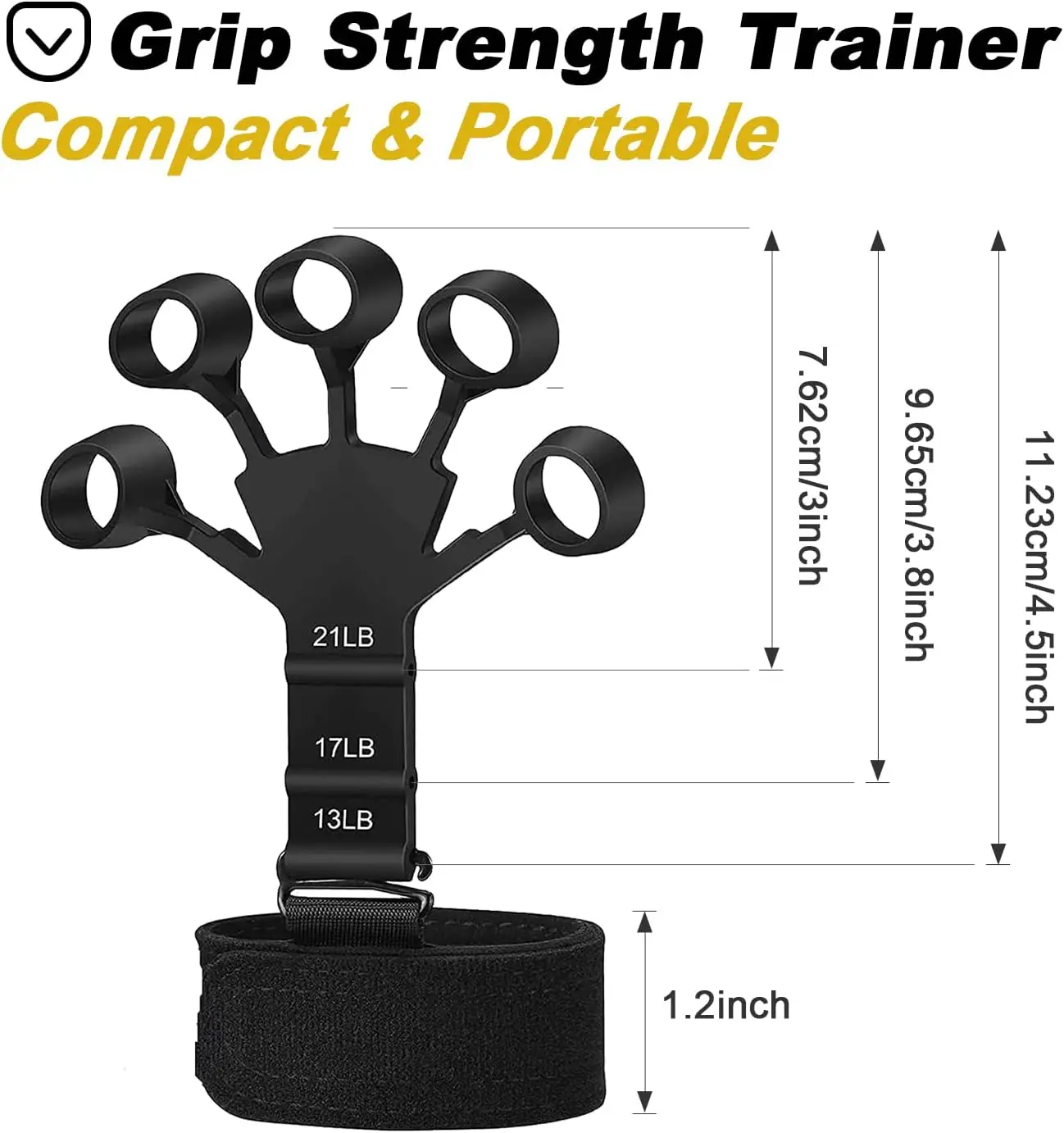 Finger Strengthener with 6 Resistant Level Grip Strength Trainer Finger Exerciser Hand Strengthener Flexion Extension Wrist