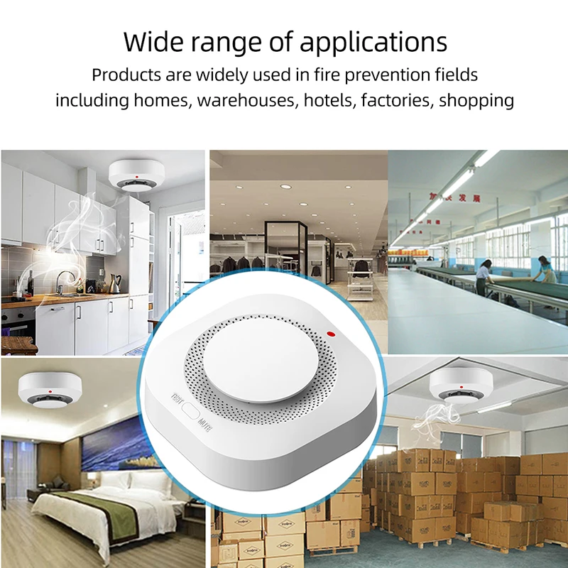 Tuya WiFi 스마트 연기 감지기 경보 센서 스마트 라이프 APP를 통한 홈 보안 시스템 용 홈 보안 화재 방지