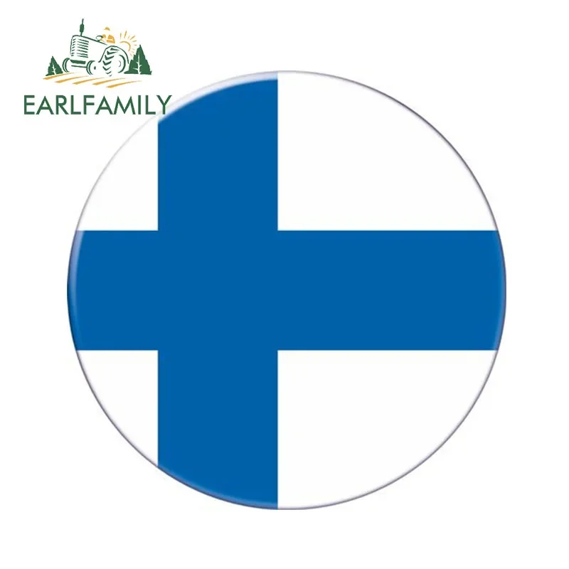 

EARLFAMILY 13 см x 13 см, круглая наклейка с флагом Финляндии для автомобиля, мотоцикла, велосипеда, чемодана, ноутбука, светоотражающая, водонепроницаемая, 3D, для стайлинга автомобиля