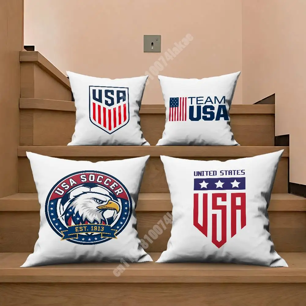 

USA Football 2026 Soccer Pillow Cover Sofa Couch Cushion Case Home Living Room Decoration