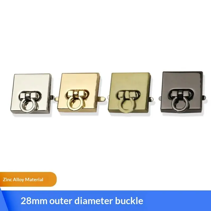 Quadratischer Drehverschluss für Handtaschen, Umhängetaschen, Geldbörsen, Etuis, Metall-Reißverschlüsse, verschleißfest – Detail 1