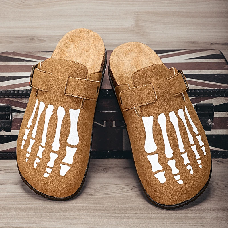 Neue modische Unisex-Hausschuhe mit runder Schnalle und halbgeschlossenem Design, attraktive und vielseitige Retro-Trend-Pantoffeln, einfach anzuziehen und auszuziehen, perfekt zum Ausgehen, modische Hausschuhe, bequeme Freizeitpantoffeln, für alle Jahreszeiten geeignet, Unisex-Stil – Detail 6
