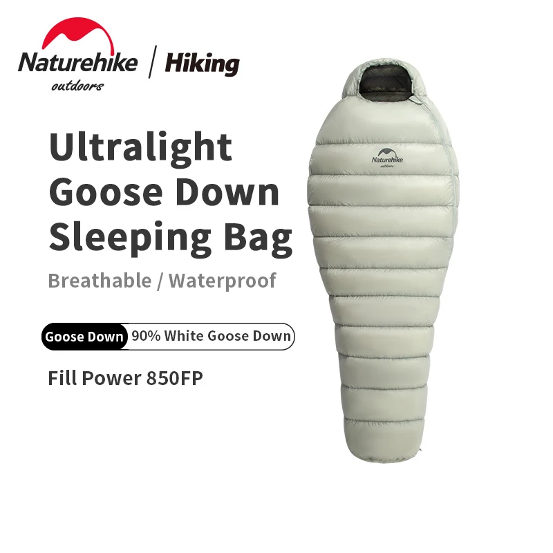 Naturehike Ultralight 430g Goose Down Camping Sleeping Bag Thickening Winter Keep Warm Outdoor Travel Mummy Sleeping Bag 850FP