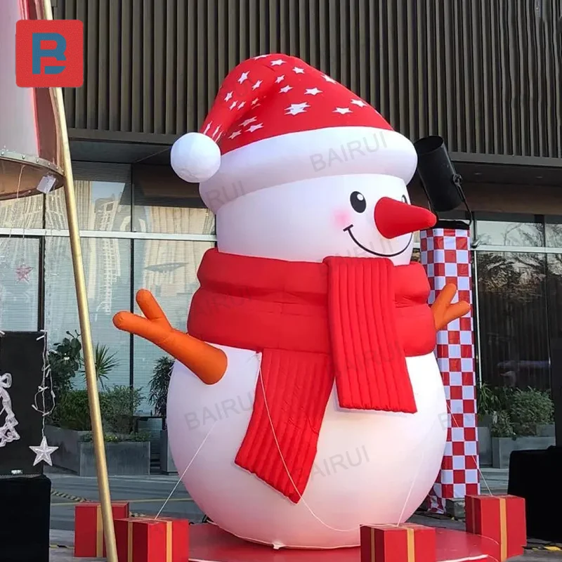 City quare decoration inflatable winter snowman facotry customize size design