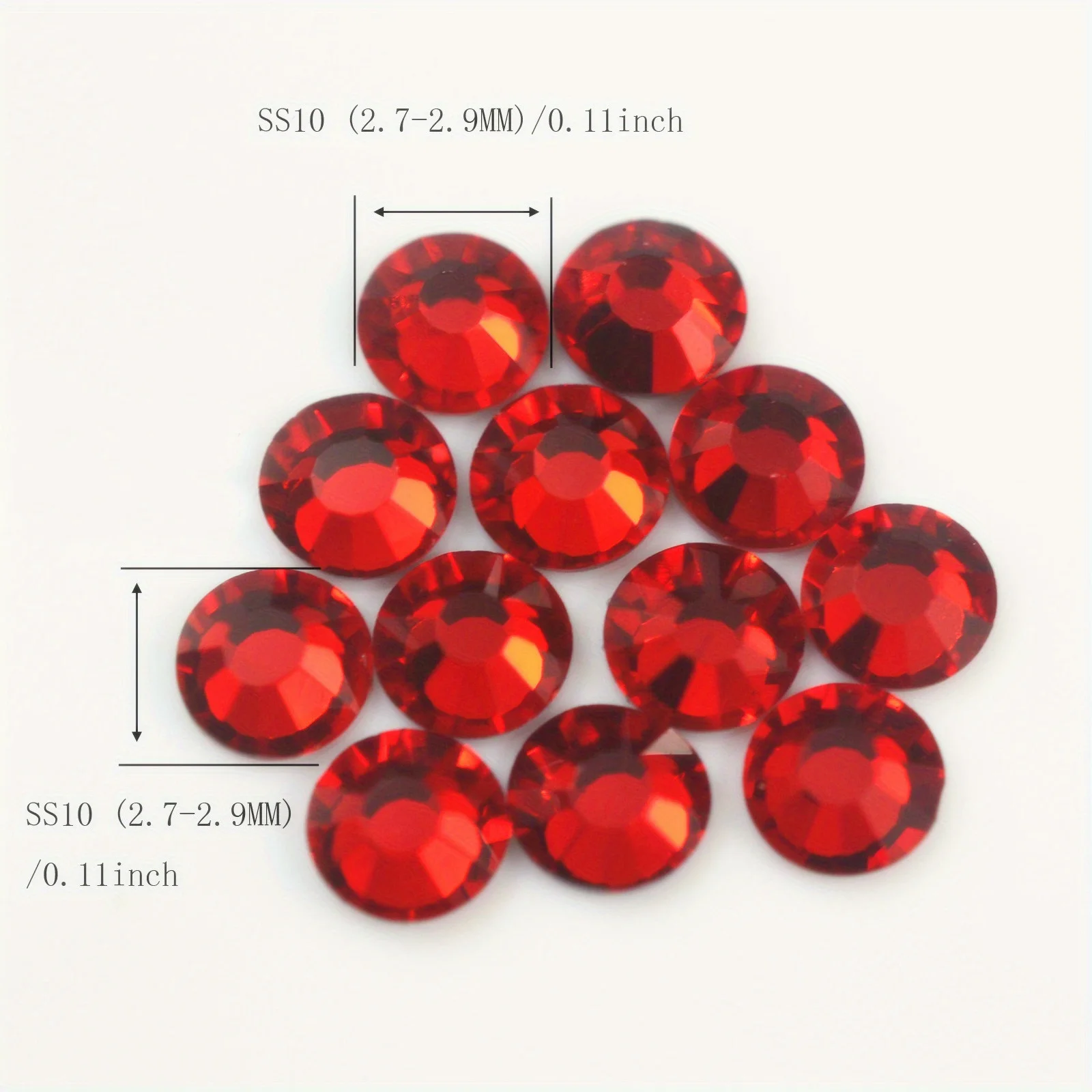 1440pcs SS12 16 Siam Red Hotfix Crystal Rhinestones DIY Crystal Glass Flatback Rhinestone Nail Art Supplies Jewelry Accessories