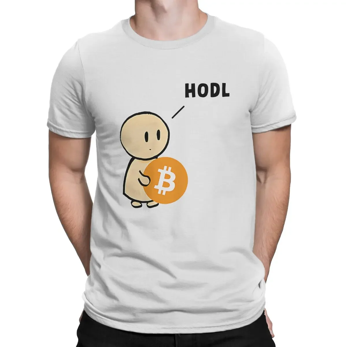 Polyester Men Tops men clothing oversized graphic Blockchain Bitcoin The Little HODLer T Shirts Harajuku Grunge Men's Tshirts