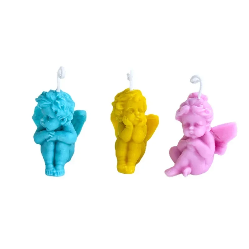 Different Styles Angel Silicone Candle Mold 3D Cute Angel Soap Aromatherapy Plaster Resin Crafts Molds Home Handmade Gift