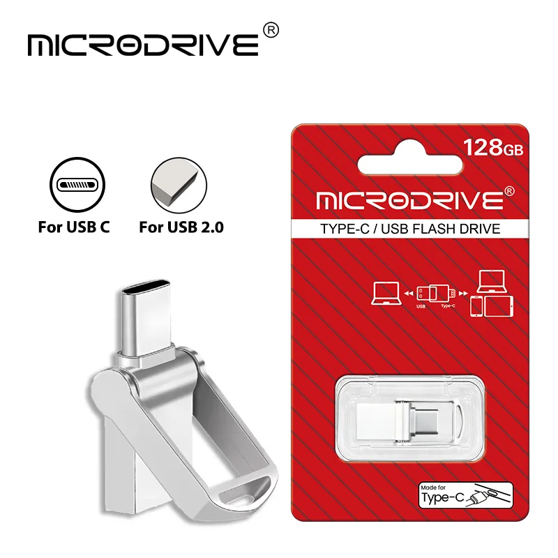 2 en 1 Mini OTG tipo C Pen Drive Usb2.0 Memory Stick 16GB 32GB 8GB tarjeta flash usb 128GB 256GB 512GB tipo-C Pendrive