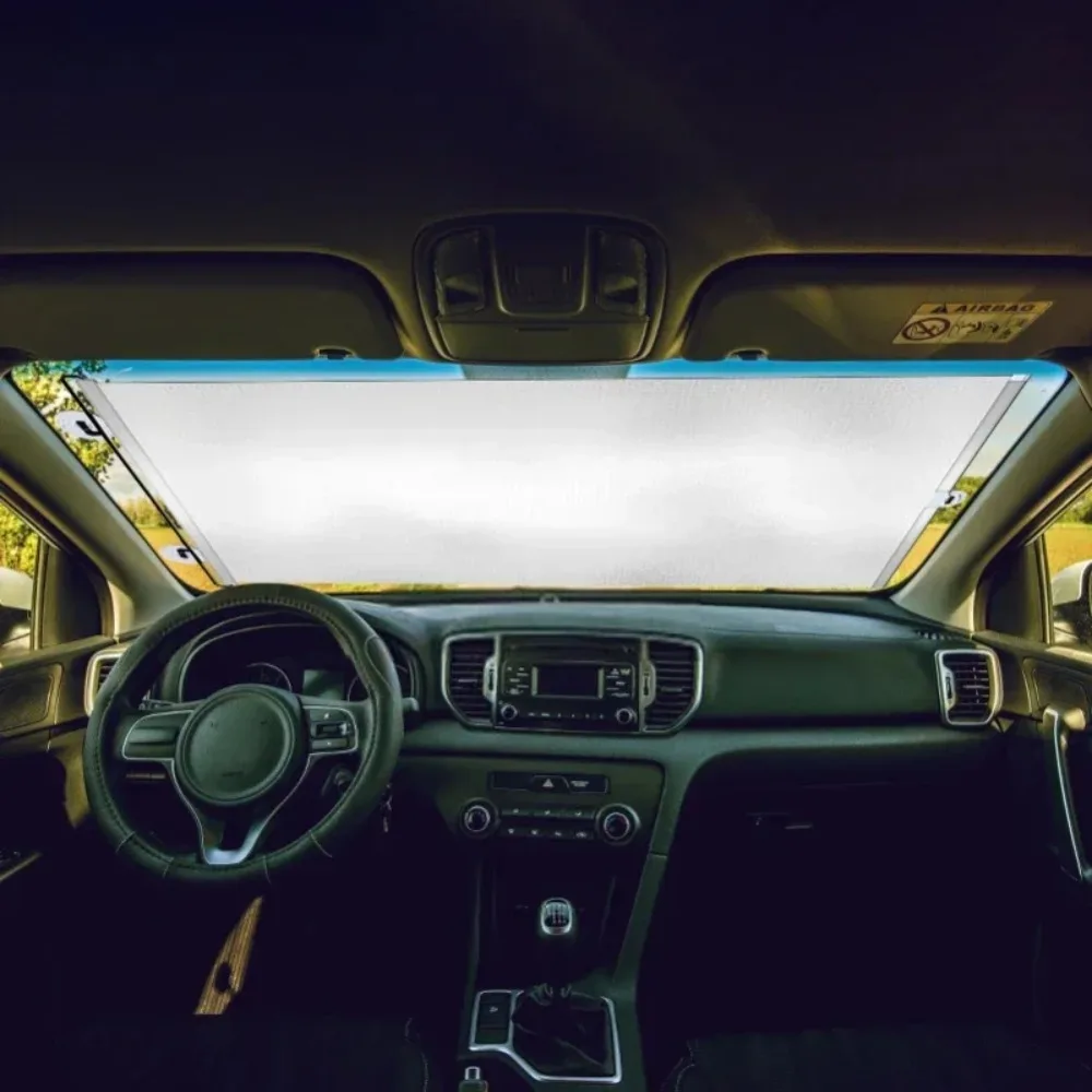 Windshield UV Protection Suction Cup Automatic Insulation Front Window Sunshade Retractable Car Sunshade view 5
