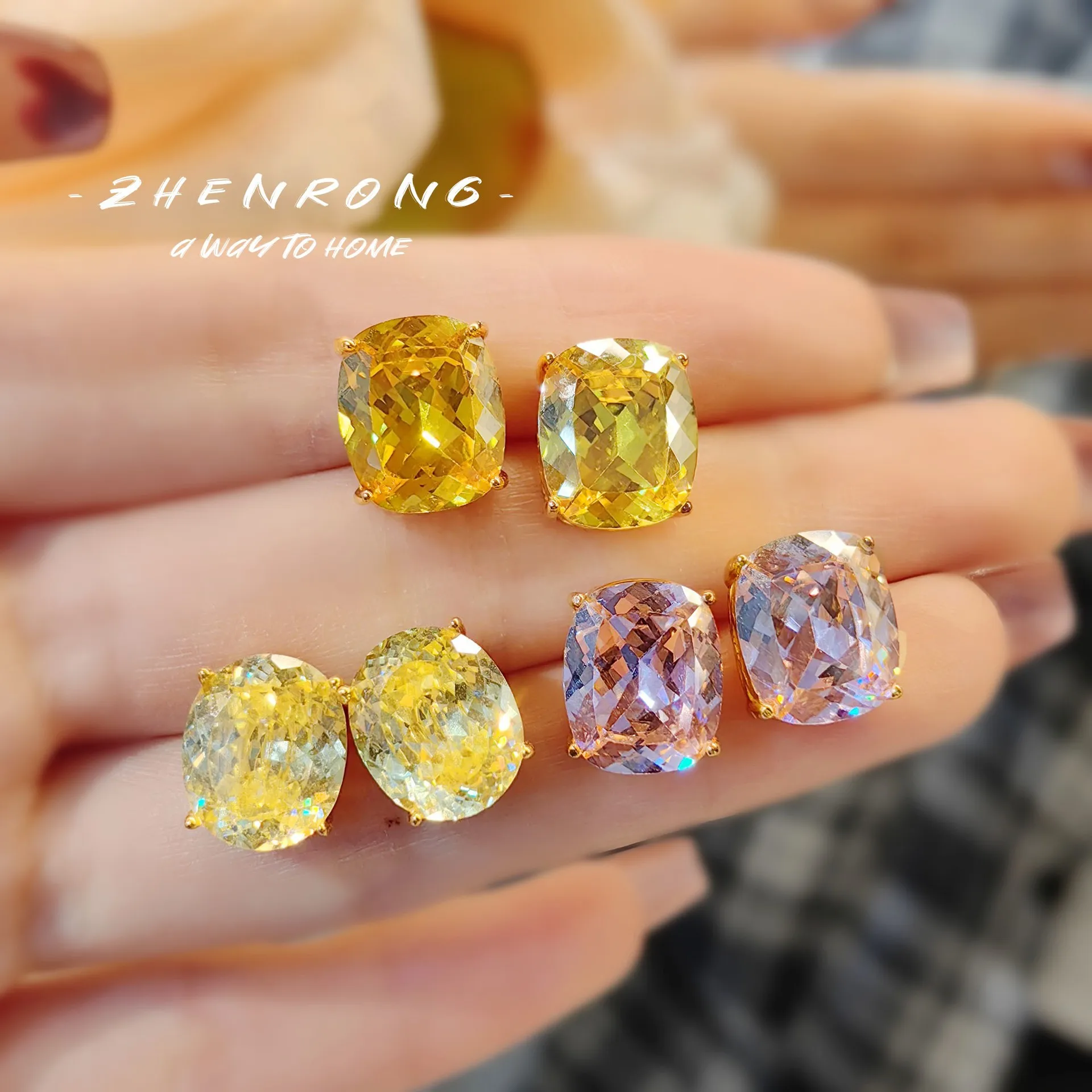 

Fashion Ice Cut Four Claw Diamodn Earrings Women 14K White Gold Plated Ear Stud Luxury Wedding Engagement Bridal Fine Jewelry