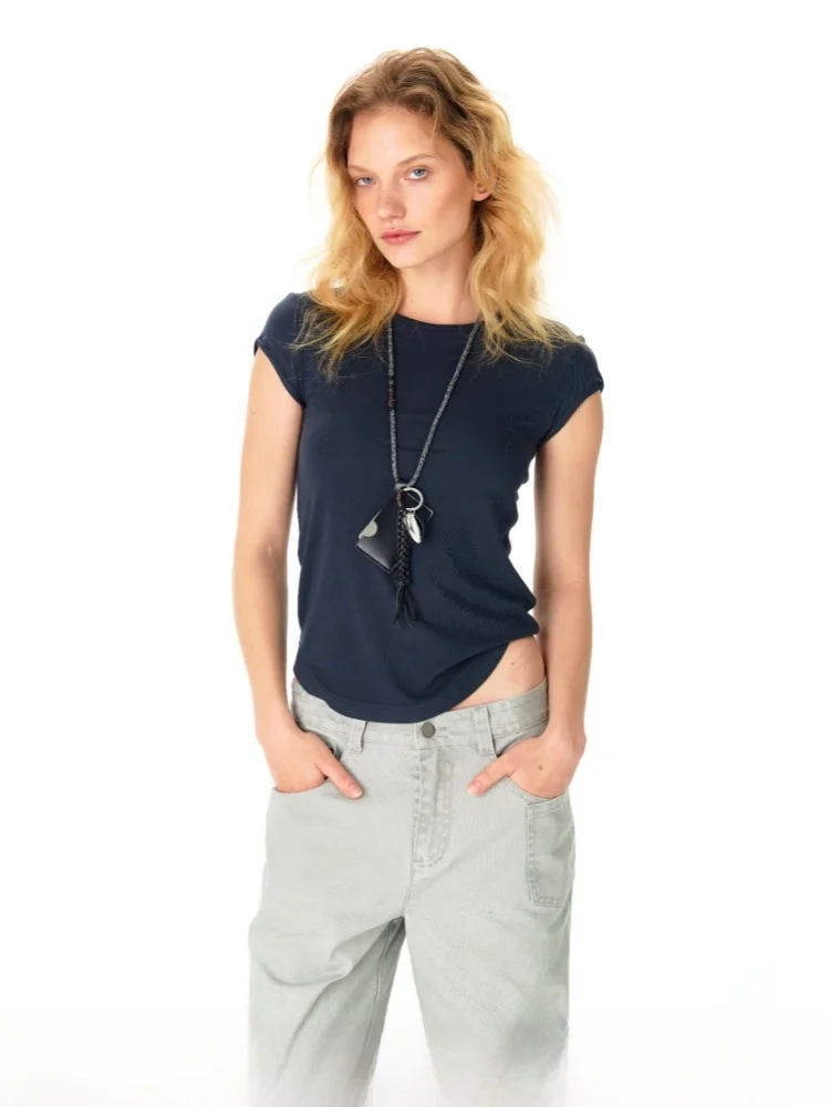 

Эластичная футболка Slim Fit круглого цвета Ne ort Sve Moisture ng Summer Commute Sle Color T-shirt Open Enrollment Pr...