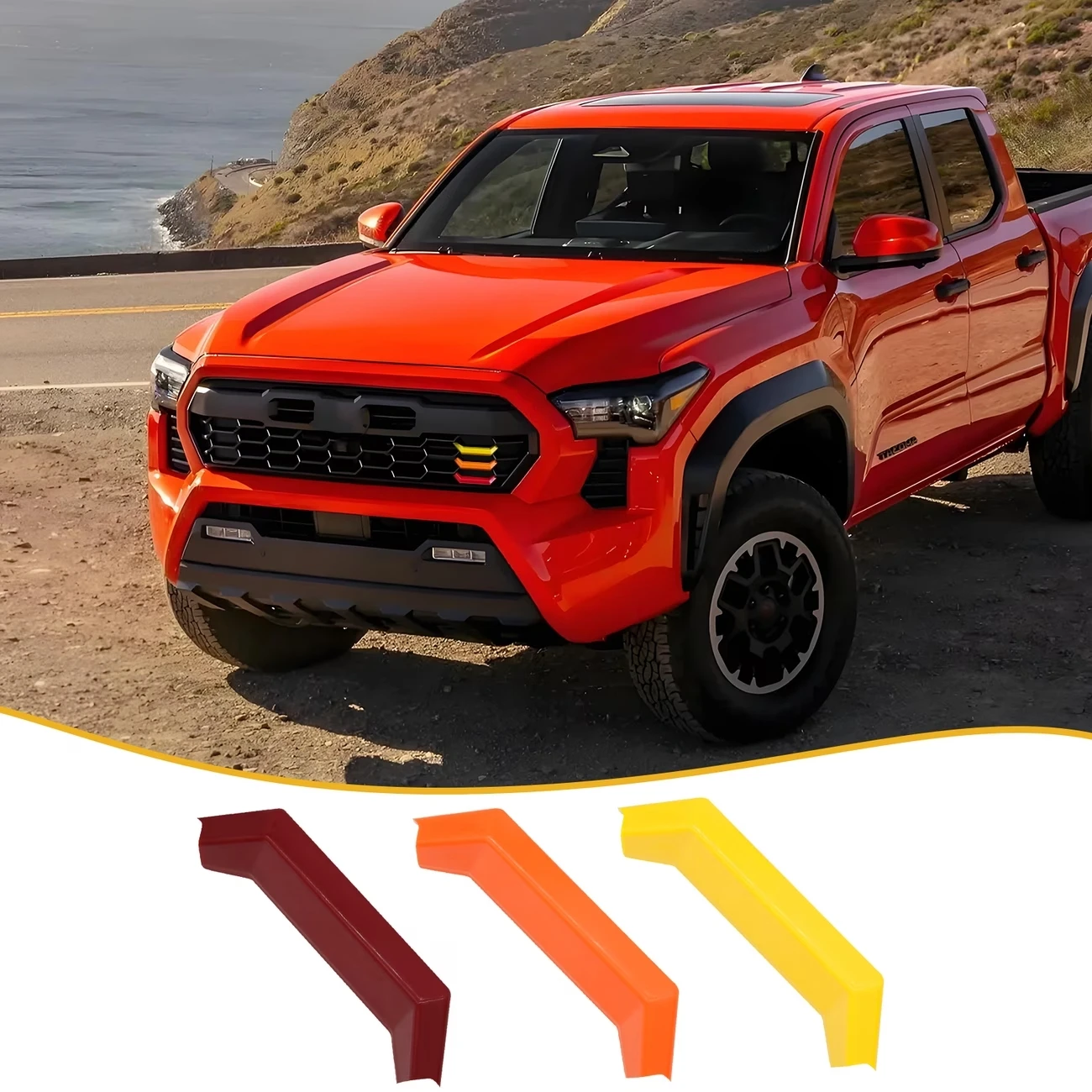 

3PCS Grille Emblem Badge ABS Plastic Exterior Decoration For 2024-2026 Toyota Tacoma TRD Off Road Sport PreRunner Accessories