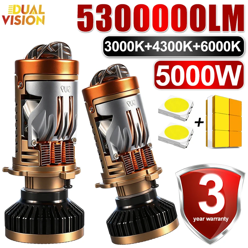 

H4 Bi LED Projector Lens Lamps High Low Beam Car Bulbs CANBUS H4 Led Auto Motorcycle Lights With Lens Turbo Perfect Cut-off Line