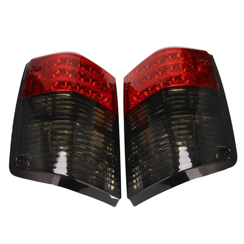 1Pair Car LED Tail Light 26555-05J00 for Nissan Patrol GQ 1988-1997 Series 1 2 Rear Bumper Brake Stop Lamp Red+Smoked