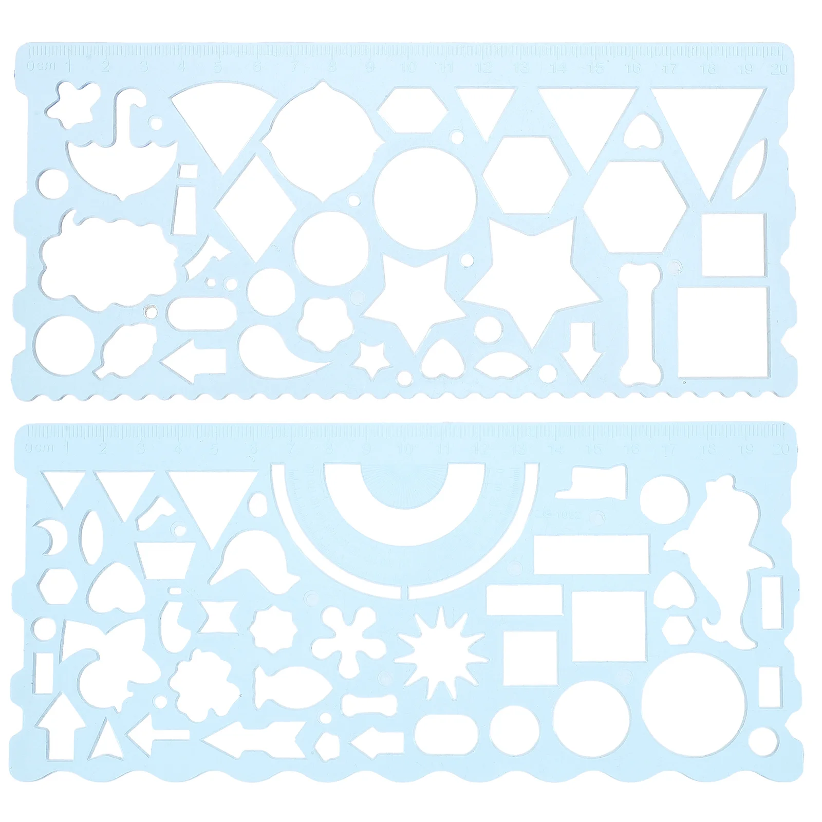 2 ชิ้นไม้บรรทัดวาดภาพเรขาคณิตแบบมัลติฟังก์ชั่นสำหรับนักเรียนศิลปินสถาปัตยกรรมวิศวกรรมอุปกรณ์การเรียน