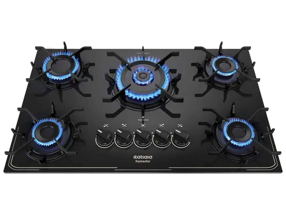 Cooktop 5 Bocas a Gás GLP Itatiaia Preto Itamaster - Bivolt