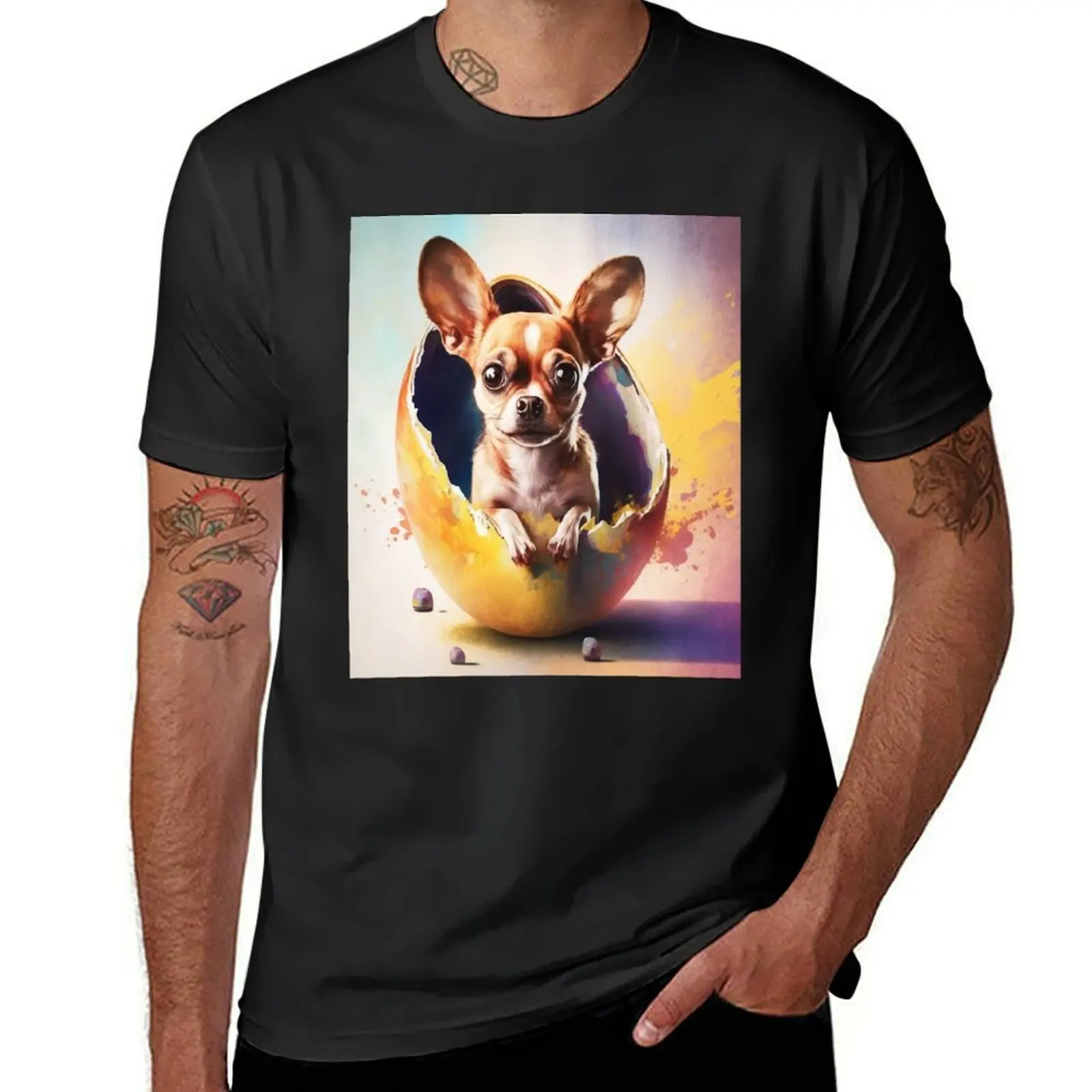 

Dog in the egg T-Shirt blanks shirts graphic tees black t-shirts for men