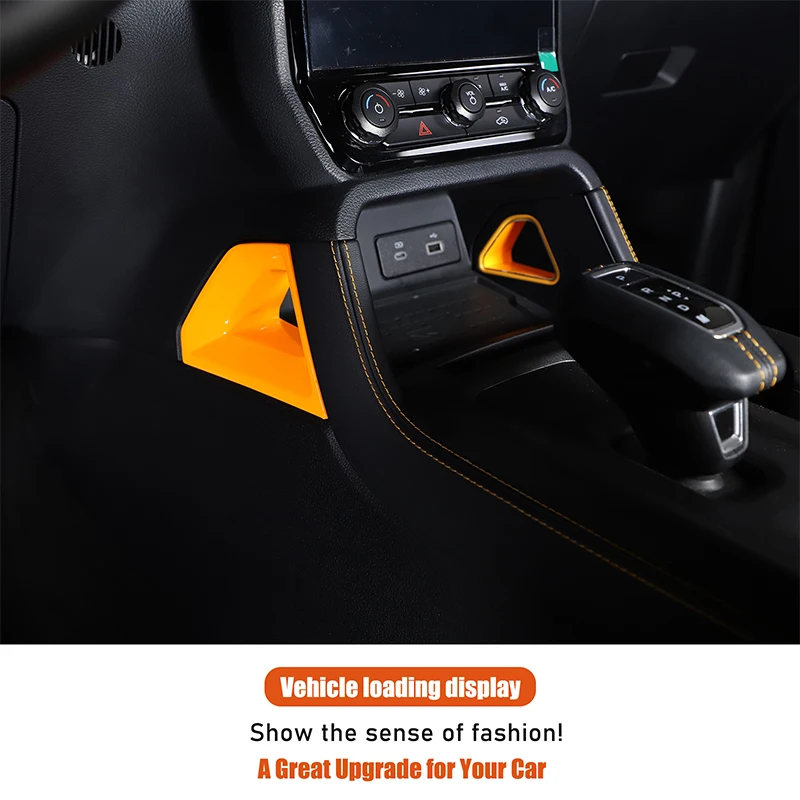 For Ford Ranger 2023-2024 ABS Orange Car Center Console shifter Panle Compartment Side Decorative Frame Accessories