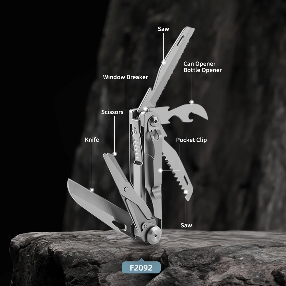 Multi-tool folding pocket knife, outdoor knife, bottle opener, scissors, camping survival gear Dad gift