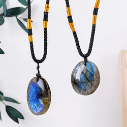 Natural Irregular Labradorite Pendant Necklaces Random Energy Stone Women Men Raw Quartz Pendant Lucky Jewelry Gifts Moonstone
