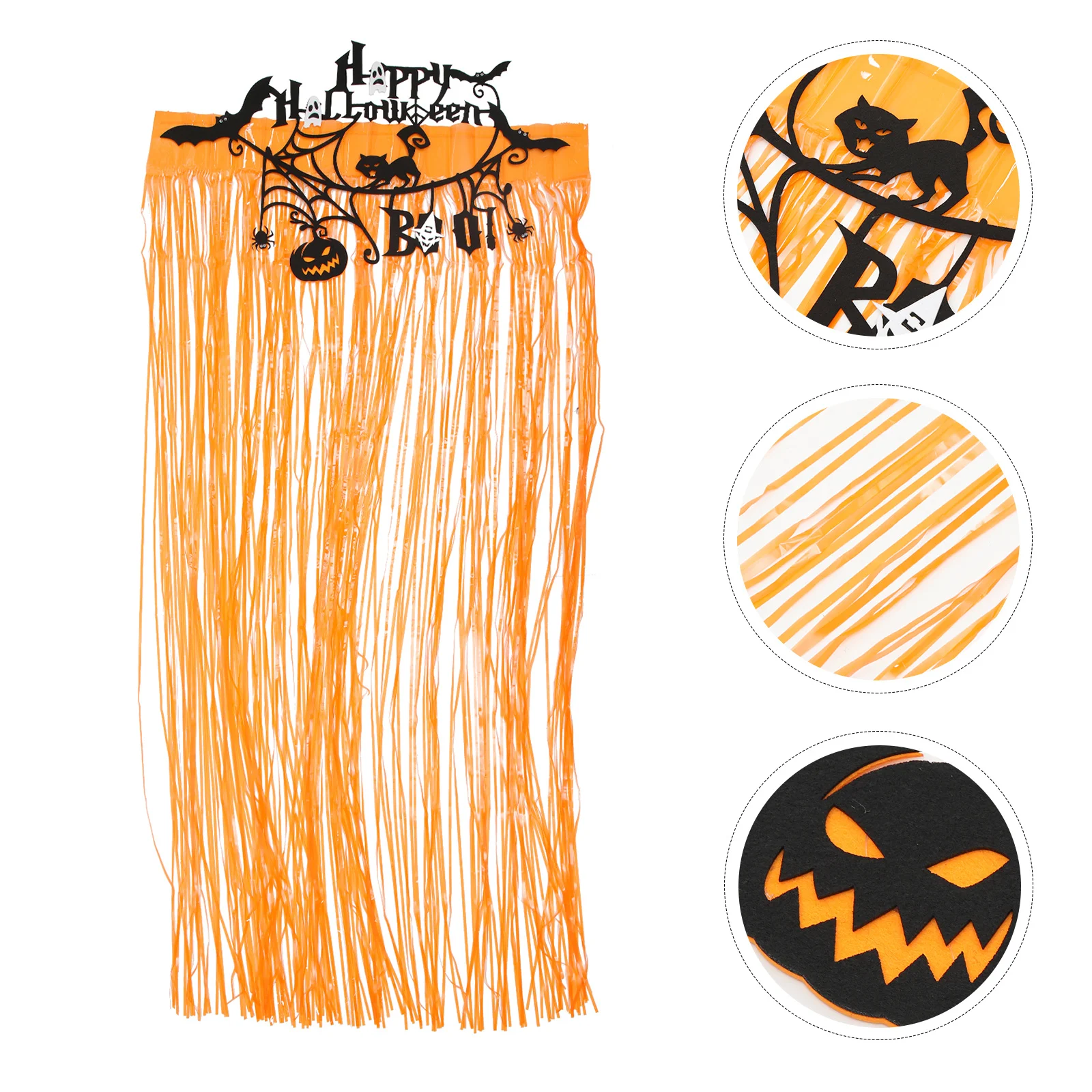 

1Set Halloween Party Backdrop Decoration Tinsel Foil Fringe Curtain Banner Hanging Decor Festival Backdrop Horror Party Curtain