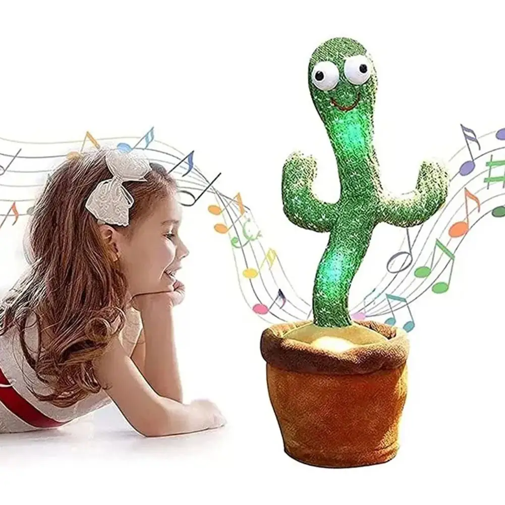 Dancing And Talking Cactus Toy Sunshine Cactus Children's Electronic Plush Toy Rechargeable Dancer Glowing Dancing USB Record