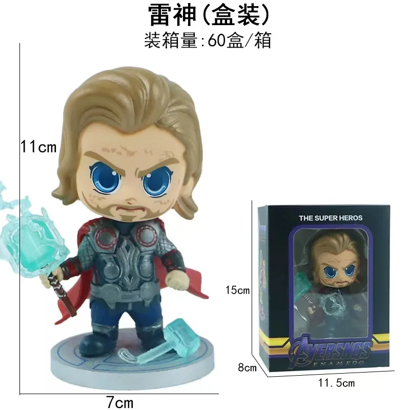 Anime Figures Thor Avengers Infinity War Action Figures Hulk Spider Man Collectable Doll Model Kids Toy For Birthday Gift
