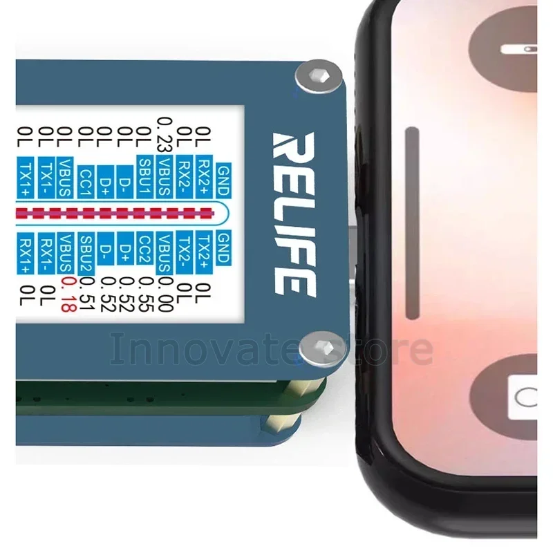 RELIFE-Testeur de port de charge TB-09, interface de type C pour IP, Android, détection automatique intelligente, prise arrière, test de port de charge