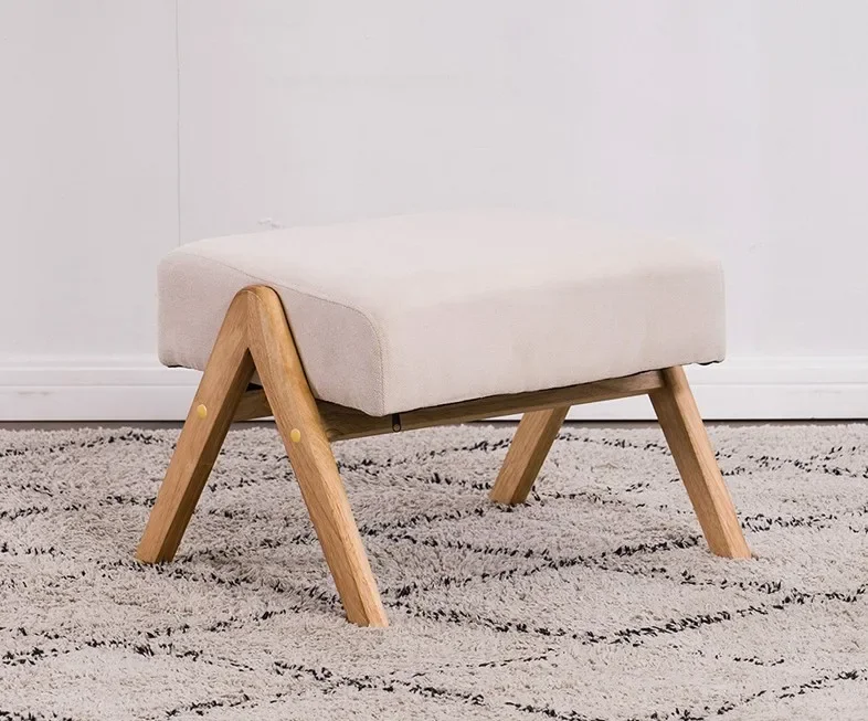 Formwell-Foot Stool Fit to Sofa and Chair, Polyester Fabric, Solid Wood Frame