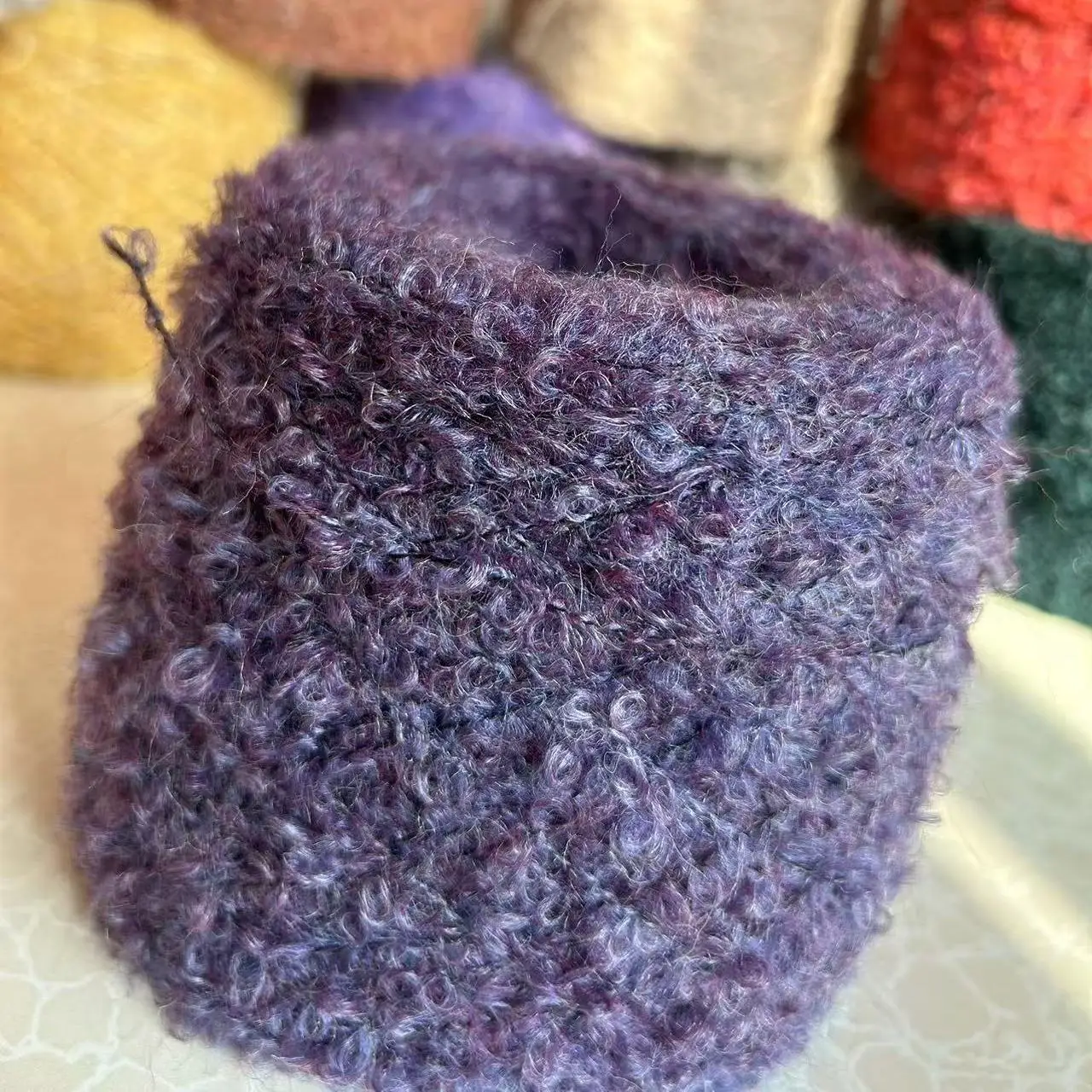 150g Alpaca Loop Yarn, Soft Large Ear Knitting Yarn, DIY Hand Woven Sweater Scarf Doll Crochet Thread, Large Roll Gift Wool Yarn