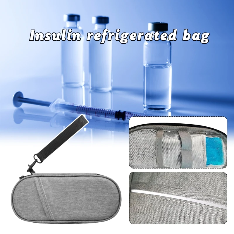 

New Insulin Cooler Bag for Diabetes People Insulin Cooling Bag Portable Oxford Cloth Medicine Travel Pocket Cooler Drug Freezer