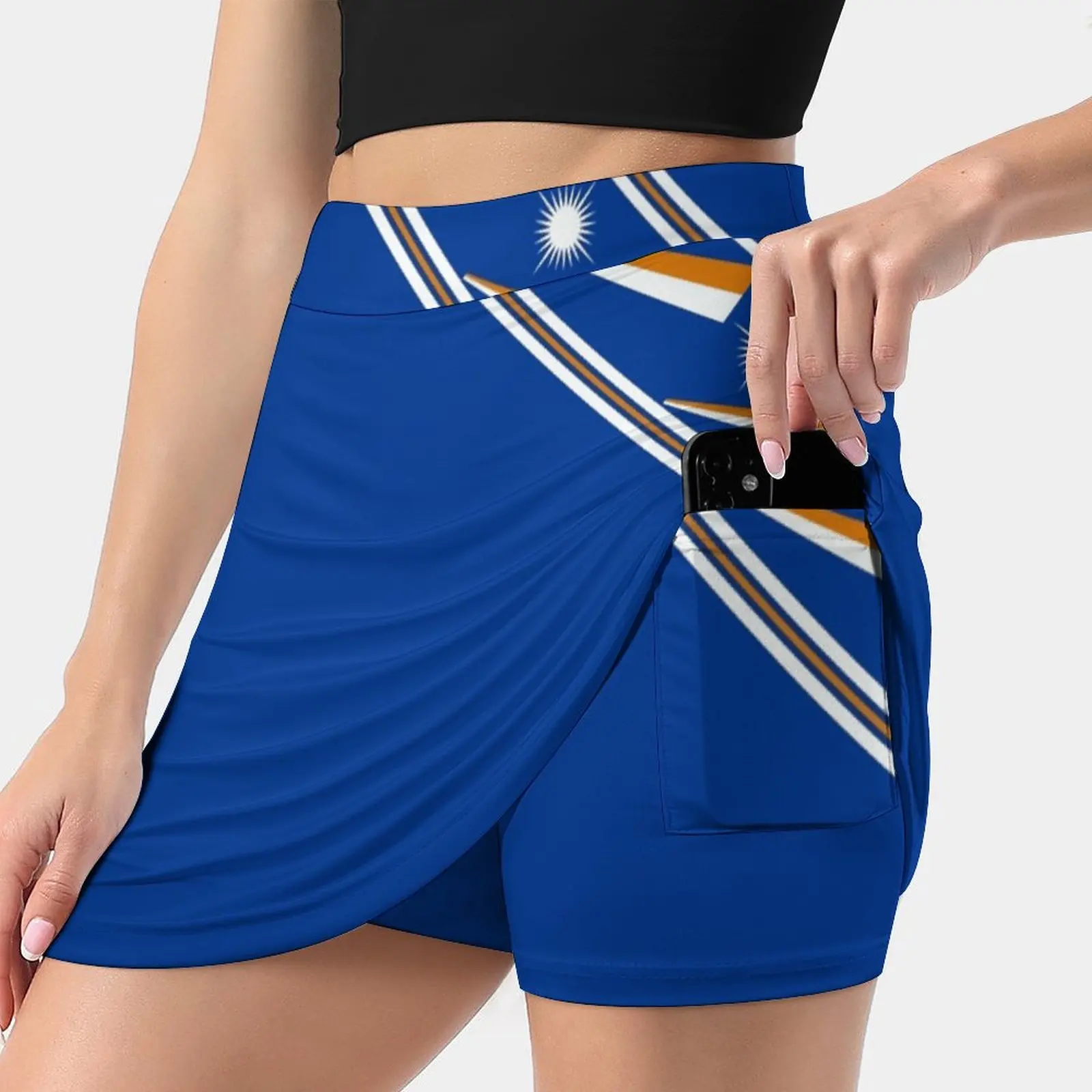 Islands Flag Stickers Gifts And Products - Named Women'S Summer Fake Two Piece Skirts Casual Sports Beach Skirt Girl Skorts