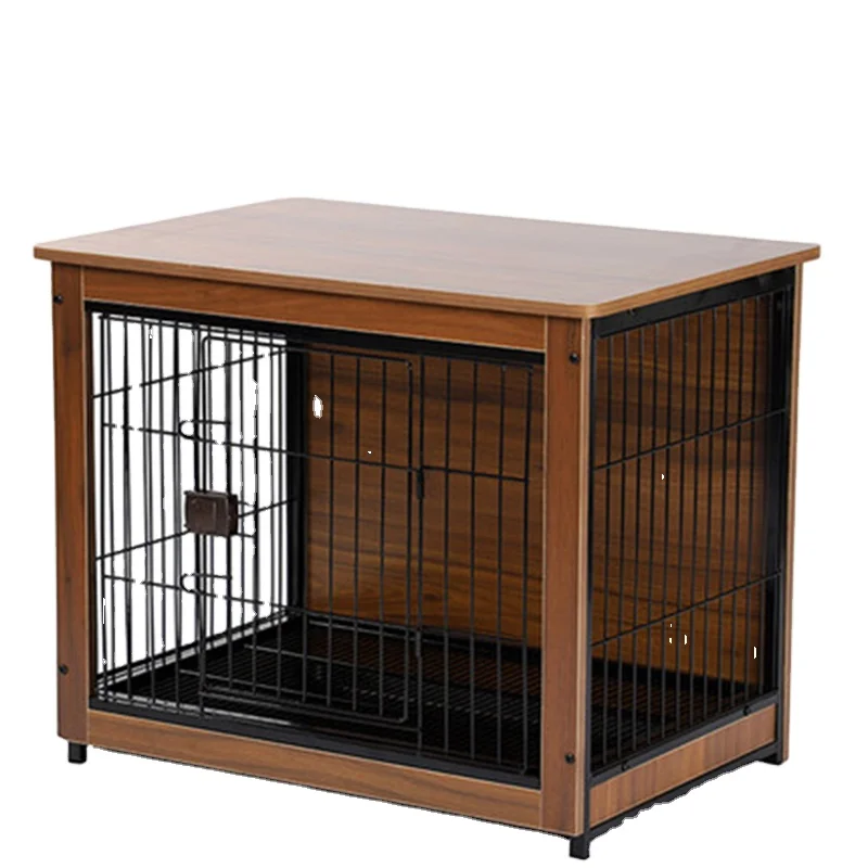 

Hot Selling Dog Crate House Iron And Wood Furniture Breathable Kennels Cages