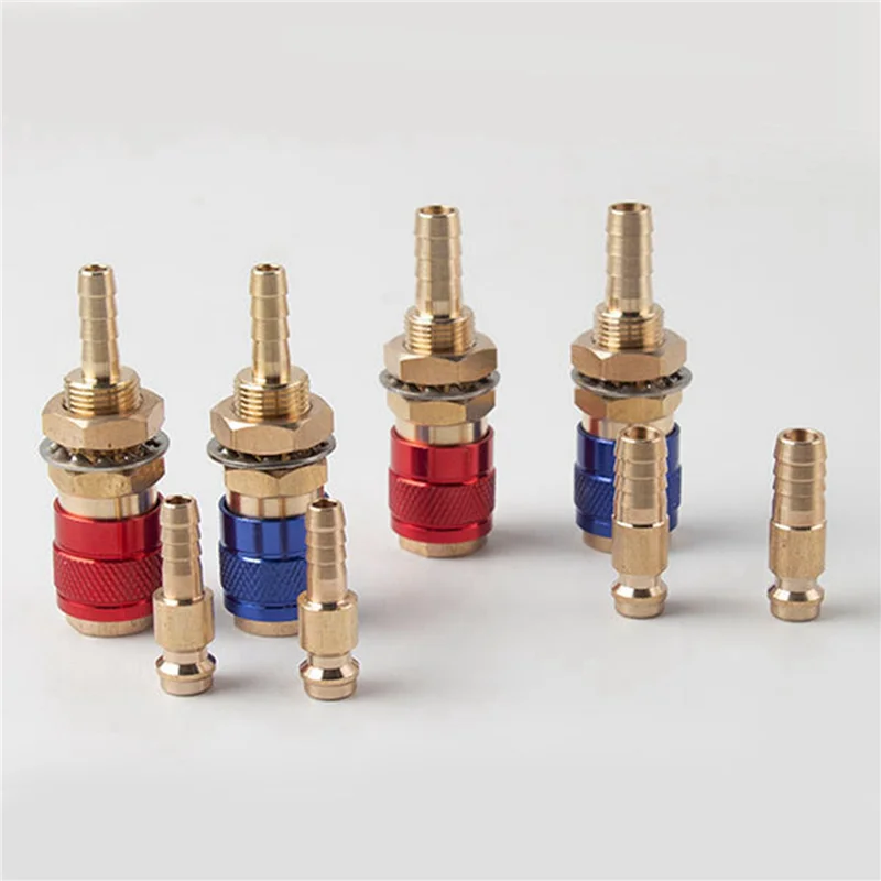 

AA49 6 шт. 6 мм с водяным охлаждением, адаптер для газа и воды с воздушным охлаждением, быстрый разъем для вилки сварочной горелки MIG TIG, синий + красный