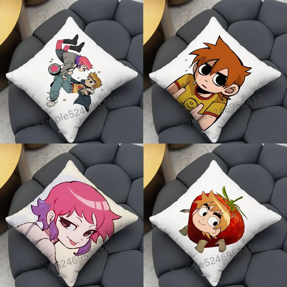 S-Scott Pilgrim Vs The World Pillow Case Cover Square for Decorative Cushion Bed Couch Sofa Classic Style Machine Washable