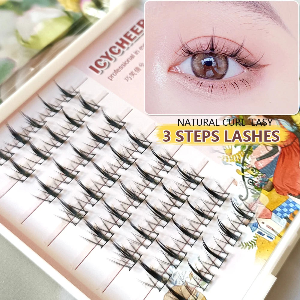 8 Row 11/12/13mm Mix Length Natural Ivdividual Lashes Wide Thin Band C Curl Volume Wispy Natural Look DIY Lash Extension Soft