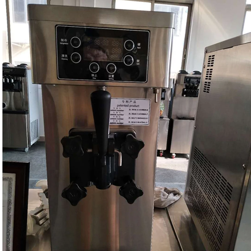 New Ice Cream Maker Table Top Stainless Steel Soft Ice Cream Vending Machine 1 Flavor Ice Cream Making