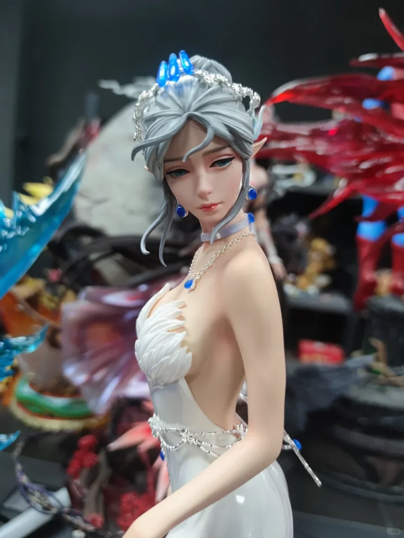 

30/58cm Ghost Knife Holy And Elegant Ice Princess Haiqin Smoke Looking Back Large Scale Handmade Model Ornament Action Doll Gift