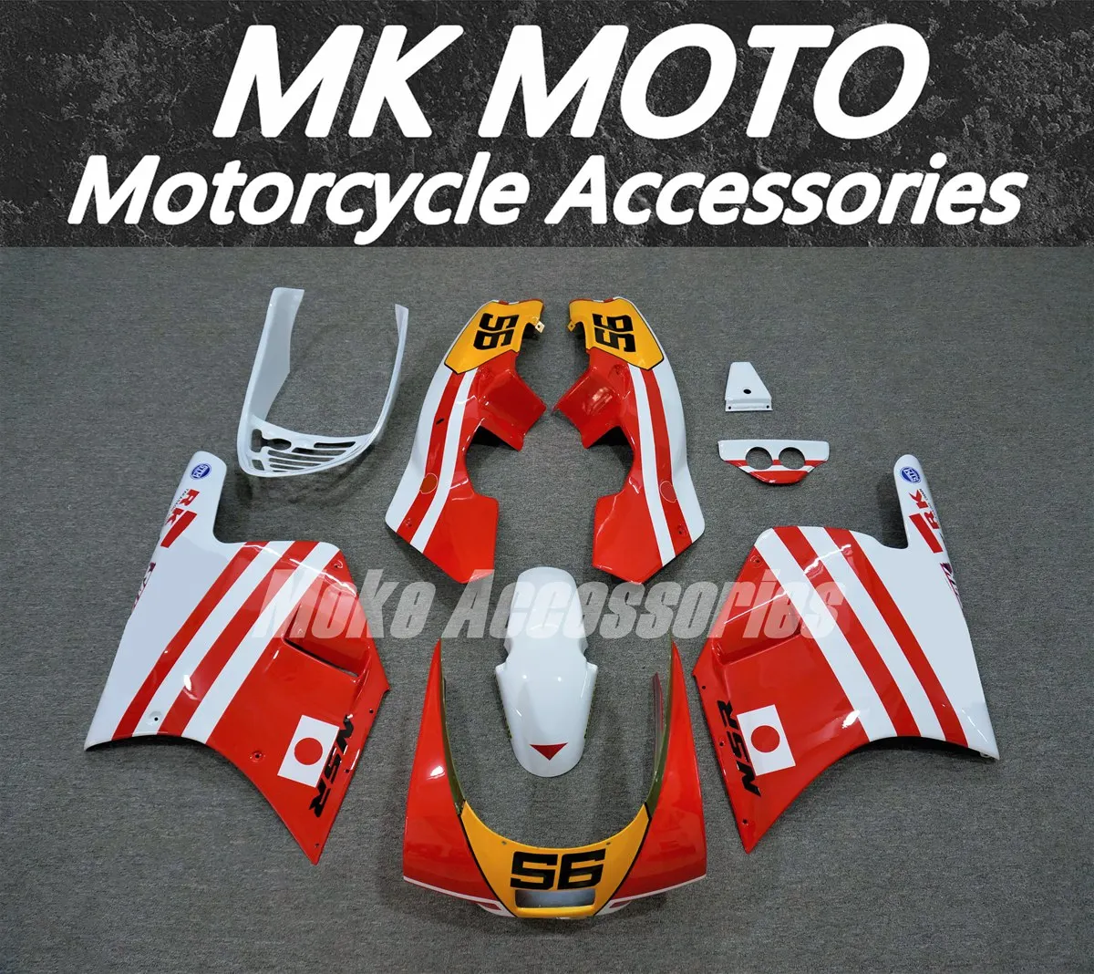 

Moke moto Motorcycle Fairings Kit Fit For NSR MC18 Bodywork Set High Quality Abs Handmade mould Red Yellow White