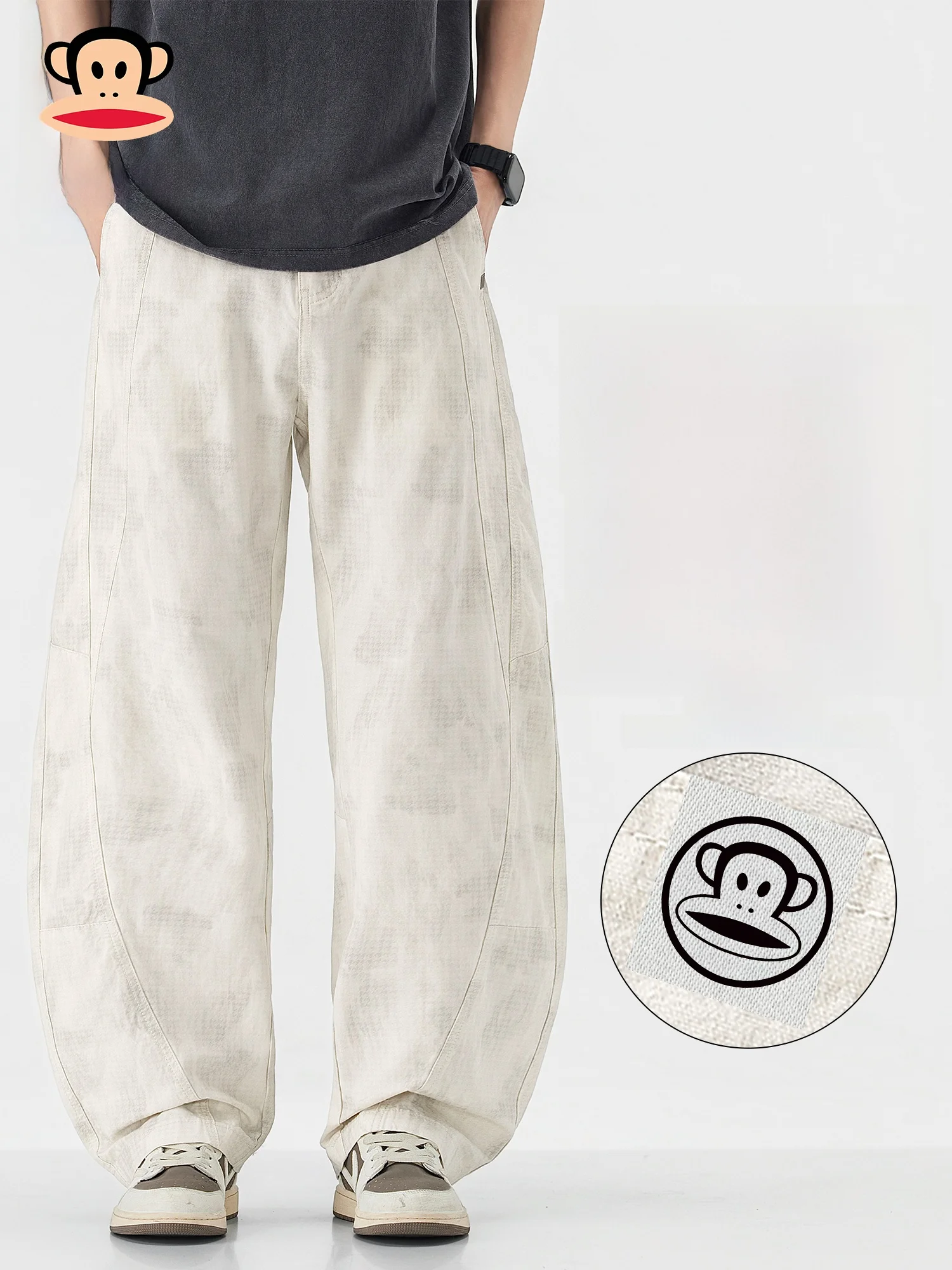 

PaulFrank American Sle Casual Pants Men's Spring New Loose Straight Leg Tied Dye Knife Long Trousers Faionable