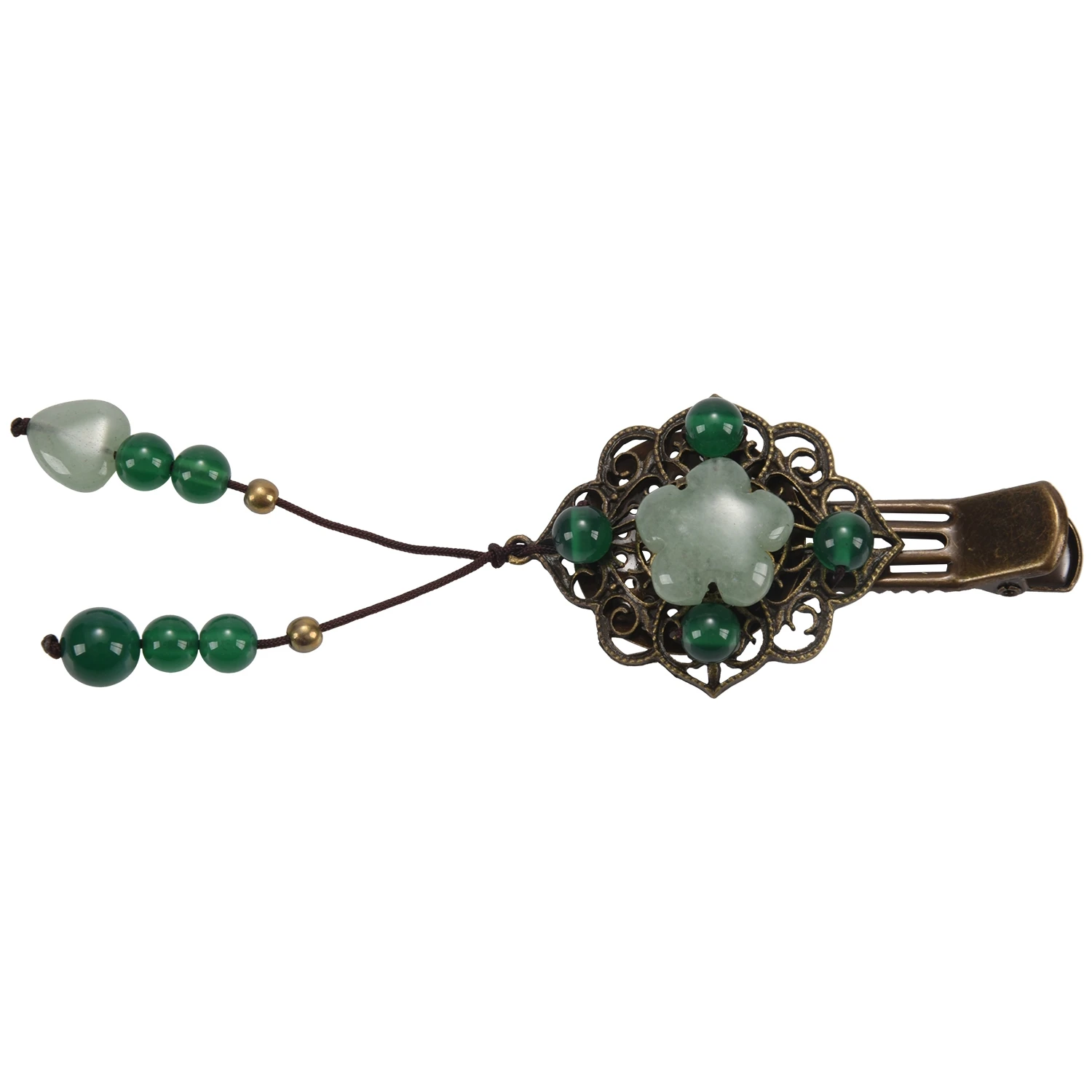 National Style Hairpin Classical Costume Retro Hairpin Headdress Fresh Green Agate Hairpin