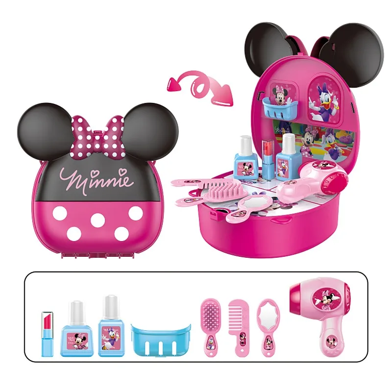 Disney Mickey Minnie Cartoon carino che gioca a casa piccola borsa a tracolla Kawaii Girl trucco borsa a tracolla giocattoli educativi per bambini regali