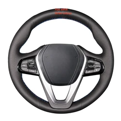 Black Genuine Leather Car Steering Wheel Cover For BMW G20 G21 F40 F44 G22 G23 G26 G30 G31 G32 G11 G12 X3 X4 Car Accessories