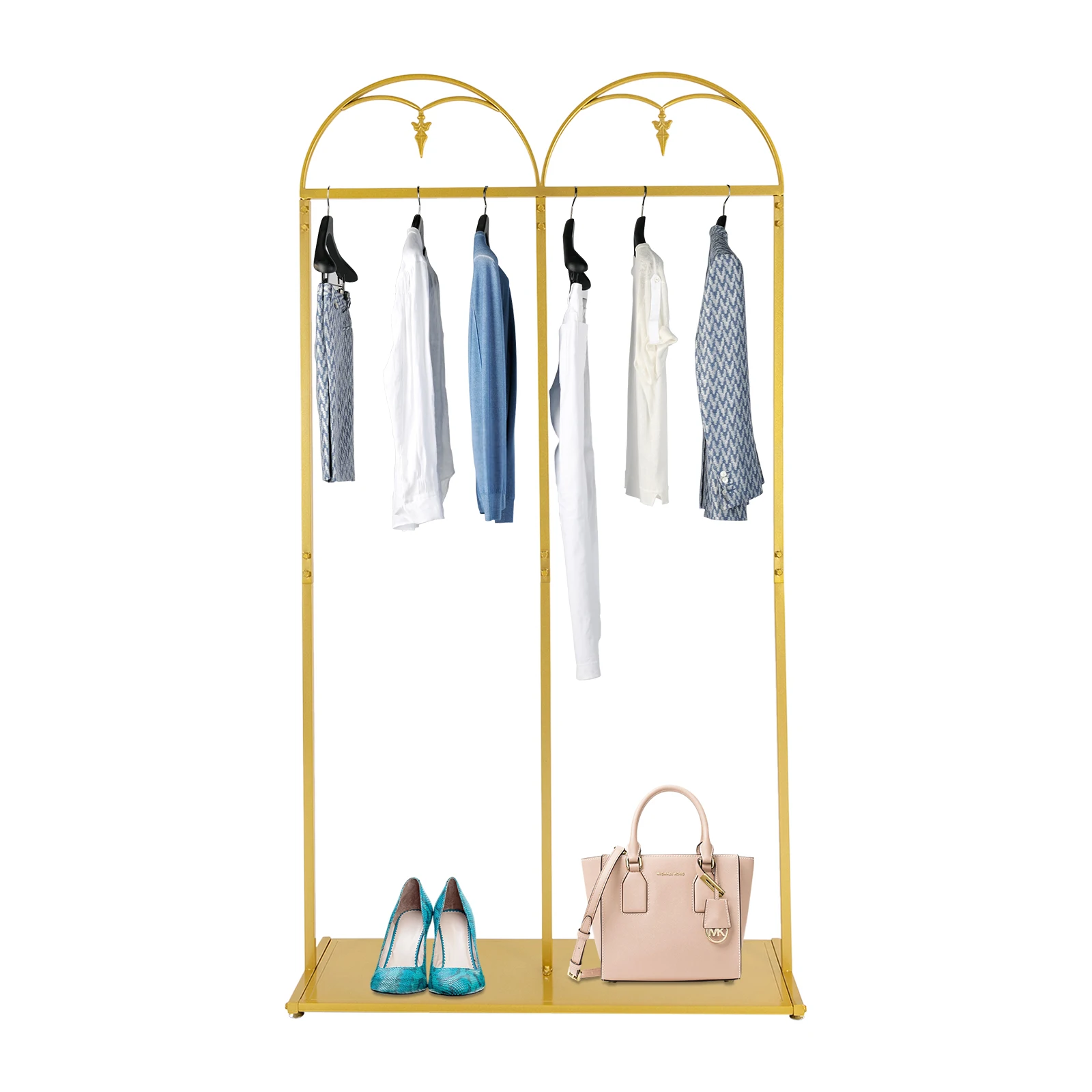 

Gold Wedding Gown Display Rack Garment Racks for Hanging Long Dresses Clothing Rack for Bridal Shop Boutique Home Dressing Room